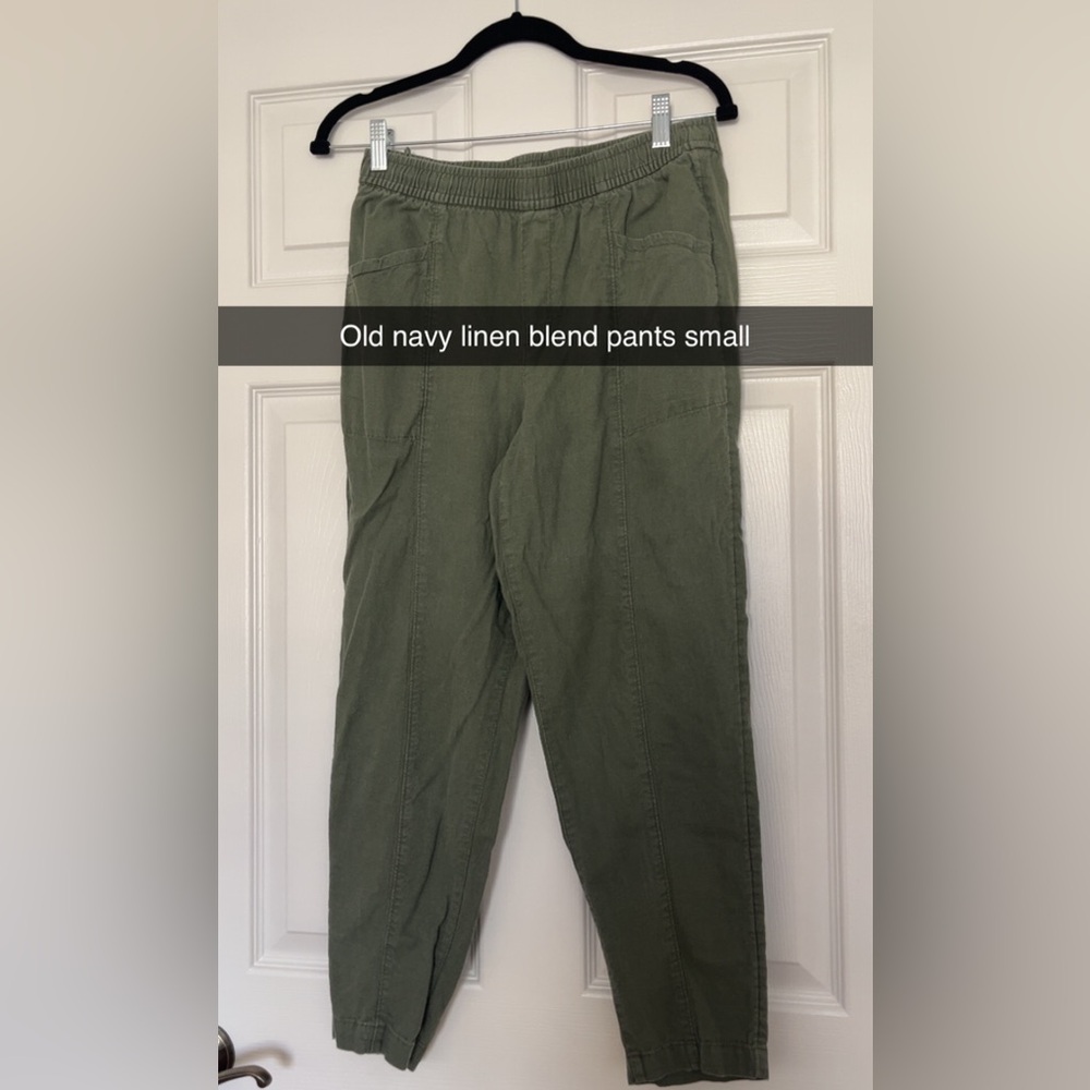 Old Navy Olive Linen Blend pants